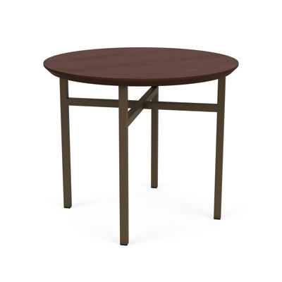 Avon Rx Healthcare Waiting Reception Round End Table Metal Frame 24" High Pressure Laminate Top