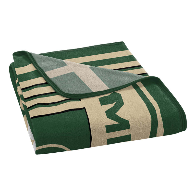 Plush NBA Official Licensed Rascal Assorted Throw Blankets, 60" W x 80" L, Milwaukee Bucks