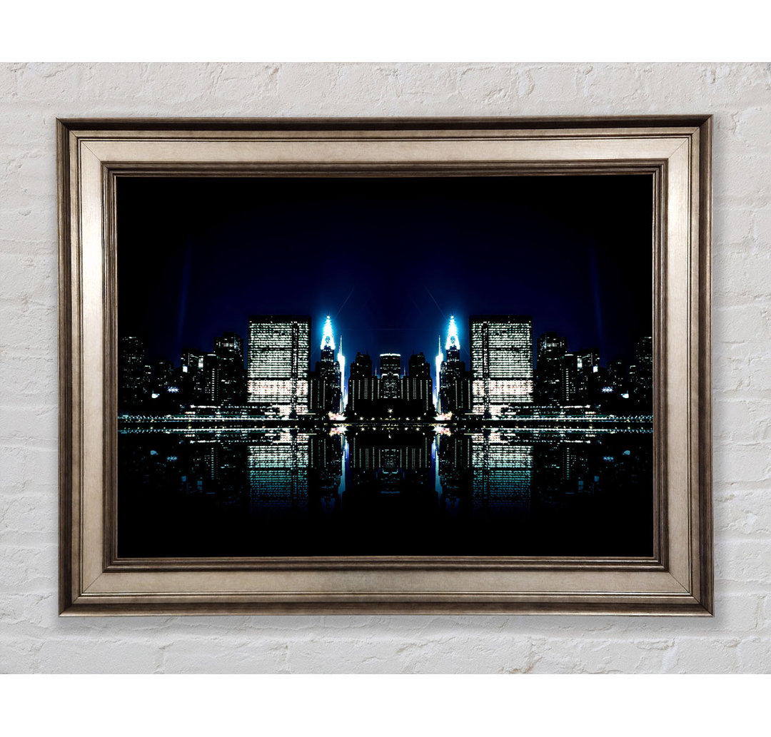 City Night Reflections - Einzelne Bilderrahmen Kunstdrucke