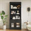Bibliothèque moderne rectangulaire de 83,4 po de hauteur avec portes en verre et tiroir pour le décor de la chambre à coucher, poignées en métal de haute qualité et tablettes 2 1-606852399