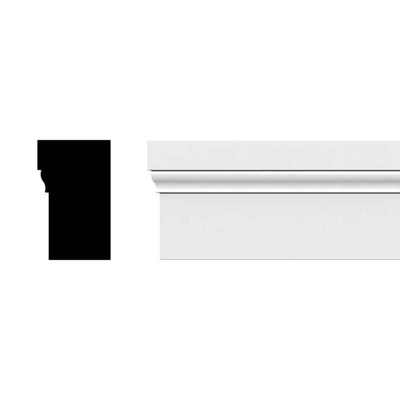 96'' White PVC Brick Moulding for Doors and Windows