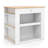 Modern Kitchen Island with Rubber Wood Countertop and Storage