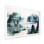 Paysage abstrait d'eau chinois dans des tons de bleu - peinture sur toile-67406309-67406310