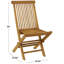Chaise de salle à manger d'extérieur pliante en bois de teck Allani