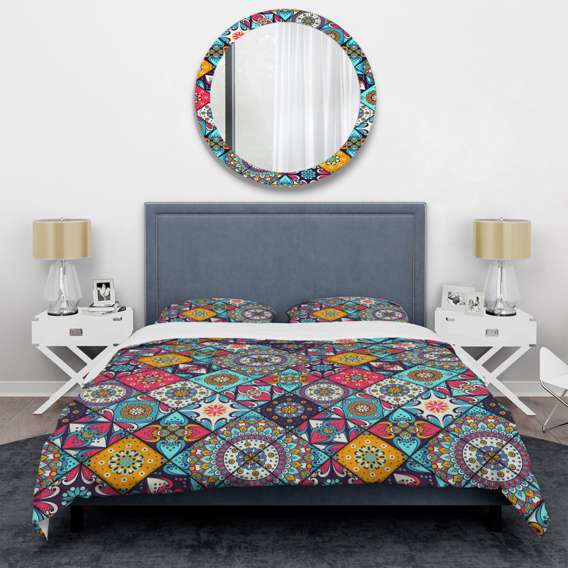Multicolor Square Patchwork - Abstract Duvet Cover Set - Microfiber Polyester, Twin Duvet Cover + 1 Standard Sham