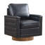Fauteuil d'appoint pivotant rembourré avec garniture cloutée-660286748
