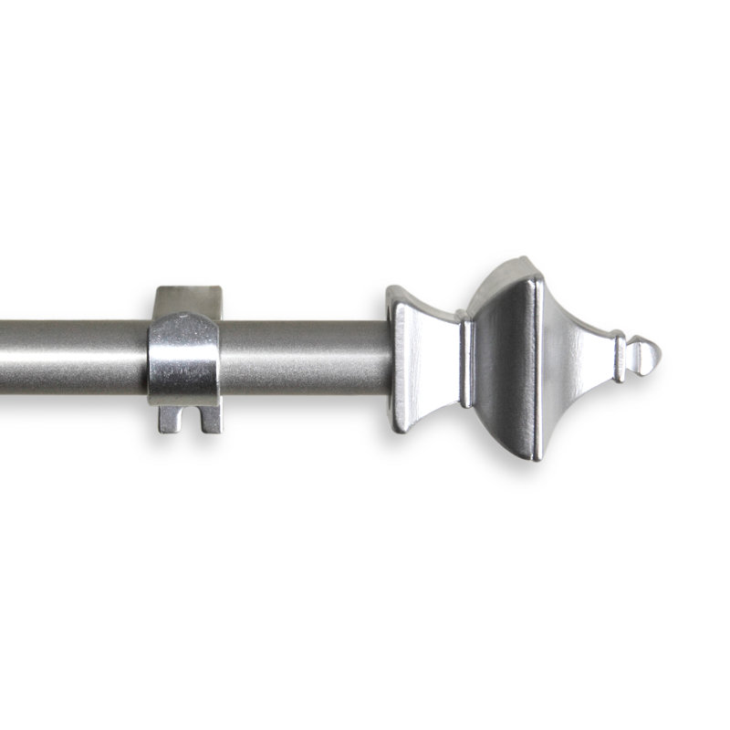 Acropolis Single Curtain Rod, 28" - 48" W, Satin Nickel