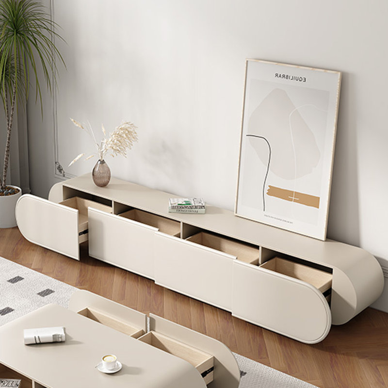 Meuble télé moderne de style crème, 94.48"