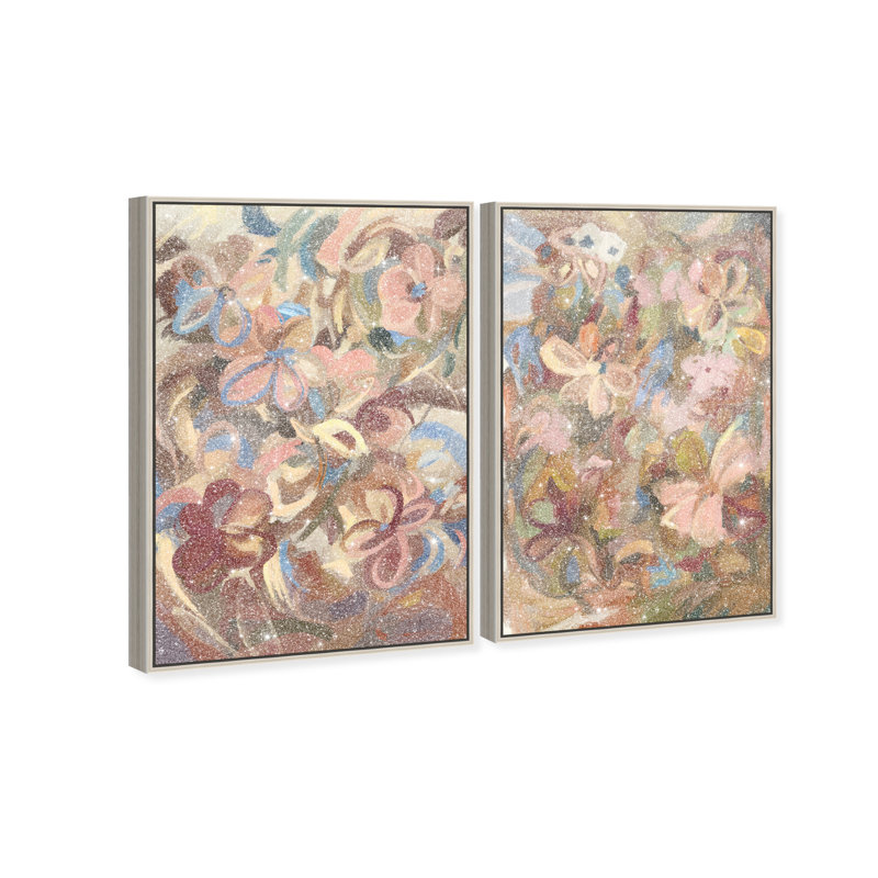 Moving Eden Set Set by Oliver Gal, 31"H x 46"W, Silver Floater Frame