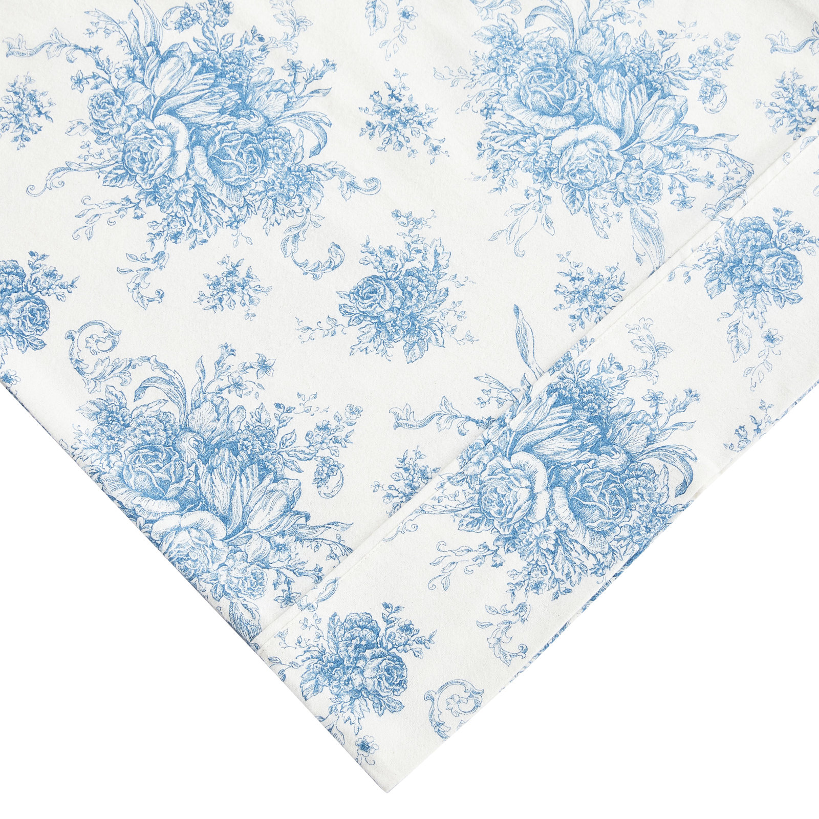 Cotton Flannel Sheet Set, Blue, Twin Sheet Set with 1 Pillowcase