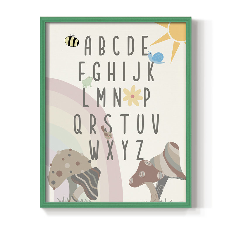 «Garden Magic Alphabet», reproduction encadrée - bois massif, H 30 po x l 24 po, Vert