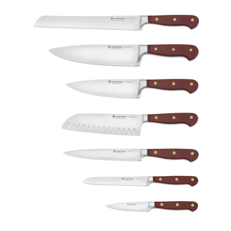 WÜSTHOF Classic Color Pink Himalayan Salt 8 Piece Knife Block Set, Tasty Sumac