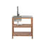 Outdoor Kitchen Island with Sink BRUCOLI Acacia Wood Brown