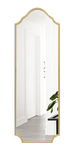 Lilith Metal Full Length Leaner Mirror, Gold, 70" x 24"
