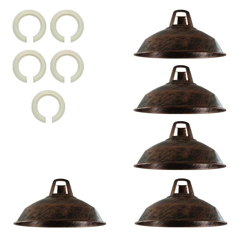 16cm H Metal Lamp Shade, Brushed Copper