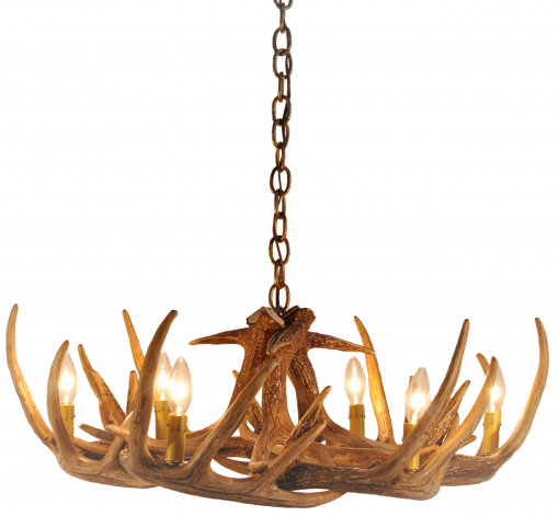 Lustre classique / traditionnel à 6 lumières de style bougie avec bois de cerf Hattie