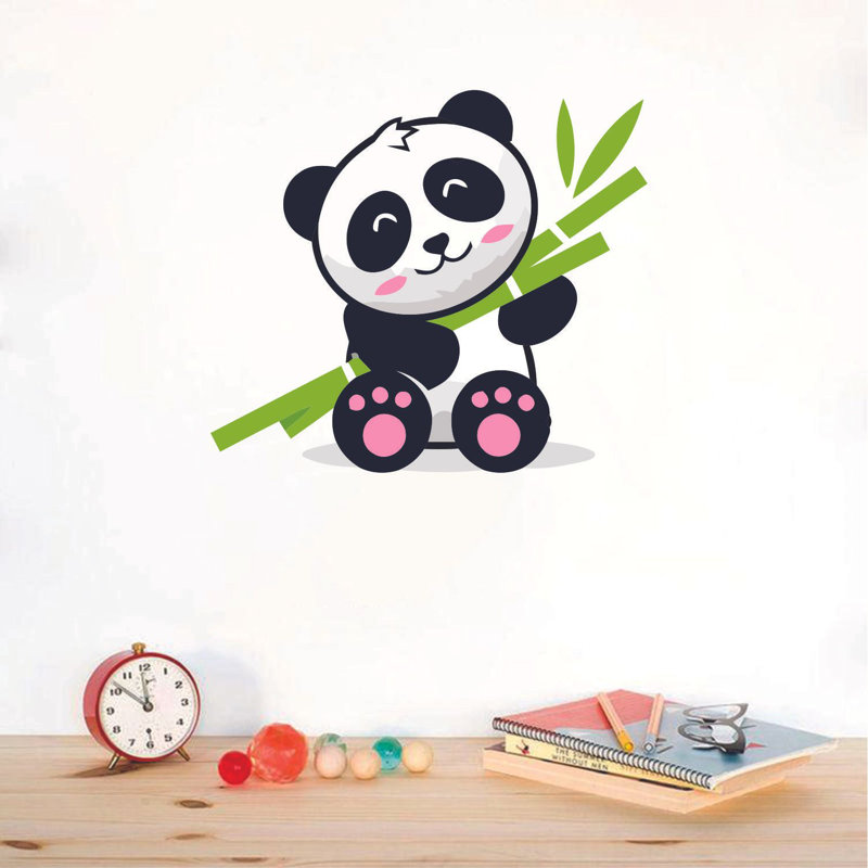 Décalcomanie murale mignonne de bambou Panda Panda, H 30 po x l 30 po