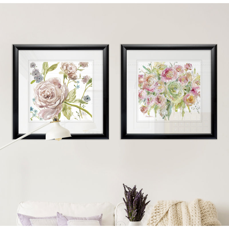 Summer Whisper - ensemble de 2 reproductions de cadres photo, Cadre noir