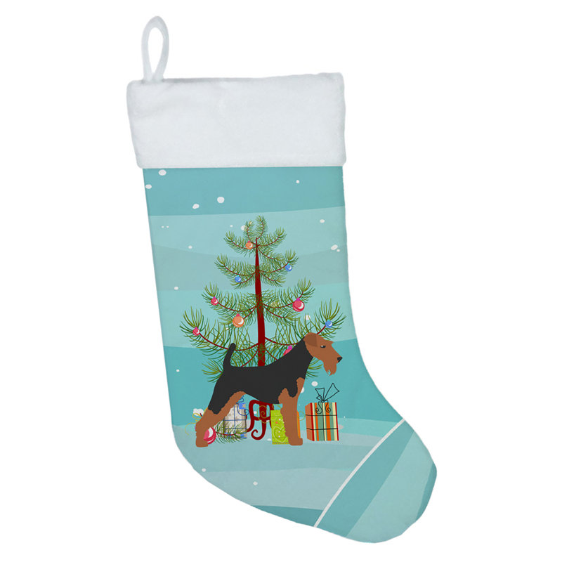 Chaussette de noël joyeux de noël, Terrier gallois