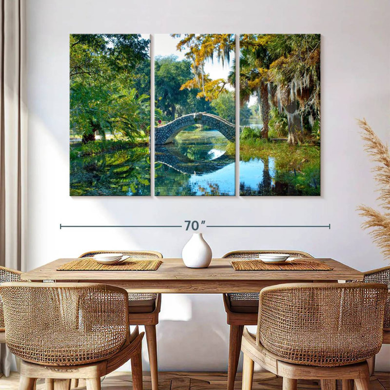 Lilie Bridge Over Pond, 42" H x 65" W
