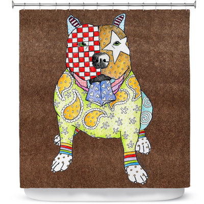 Rideau de douche simple pitbull dog light
