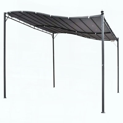 Wall-Mounted Pergola with UV-Resistant Canopy