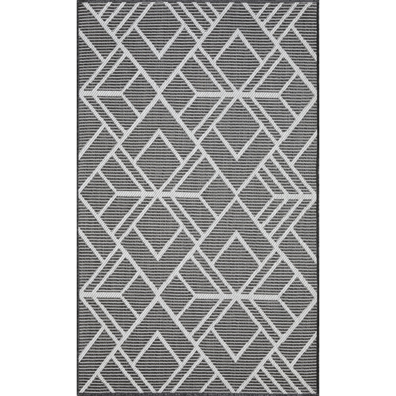 Annie-Jane Washable Geometric Indoor Rug, Rectangle 3' x 5'