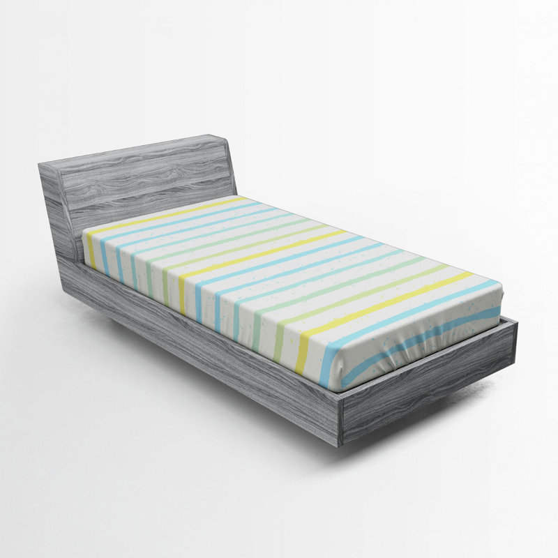 Microfiber Striped Fitted Sheet, Twin Fitted Sheet