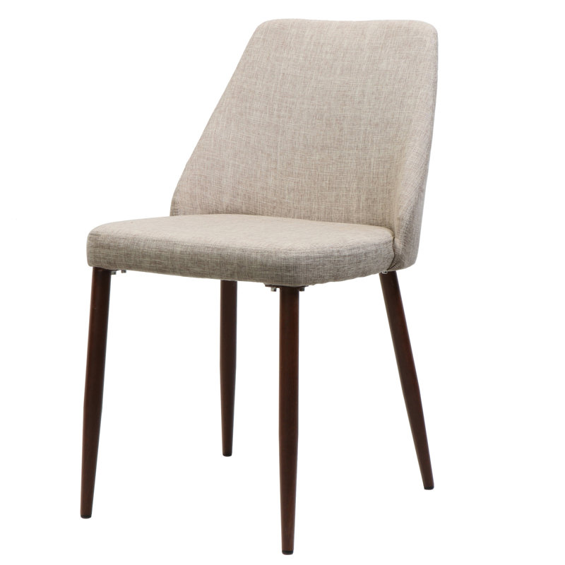 Chaise de salle à manger élégante recouverte de tissu de blé avec pieds en fer, 19,34 po Profondeur x 24,13 po de largeur, 34,02 po de hauteur, 12,48 lb de couleur populaire et 19,34 po