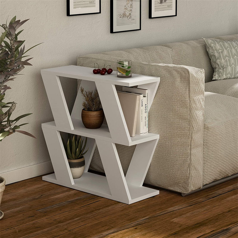 Adriana Side Table Modern Compact Design for Living Room & Bedroom, White
