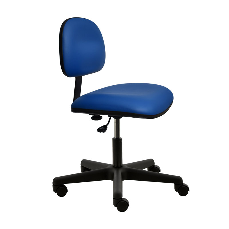 Alvild Vinyl Drafting Chair, Blue