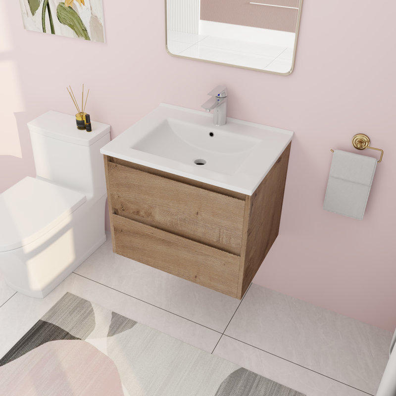 Lamarus 24.06'' Single Bathroom Vanity with Ceramic Top