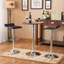 Ensemble de table de bar réglable en bois et en métal chromé et 2 tabourets pivotants réglables en chrome-1080576744