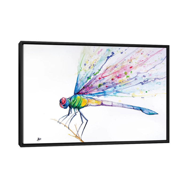 «Dragonfly» par Marc Allante, impression sur toile, H 18 po x l 26 po x P 1,5 po, Toile avec cadre flottant noir