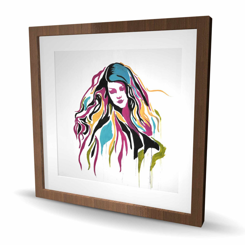 «Woman Graffiti Art», impression encadrée rétro rose
