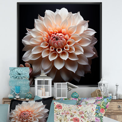 «Coral Dahlia Minimalisme Dream», reproduction sur toile