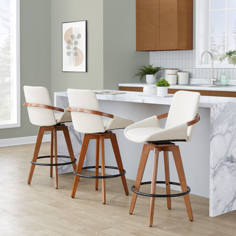 Whitacre Fixed-Height Bar & Counter Stool, Counter Stool (26" Seat Height), Cream Tweed
