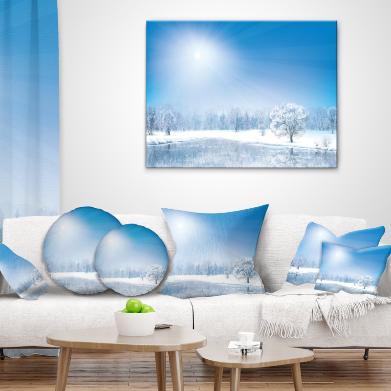 Coussin décoratif «Glowing Winter Sun» Designart Designart