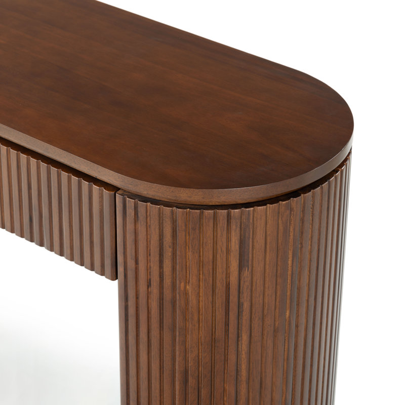 Rikki Fluted 1 Drawer Console, Walnut