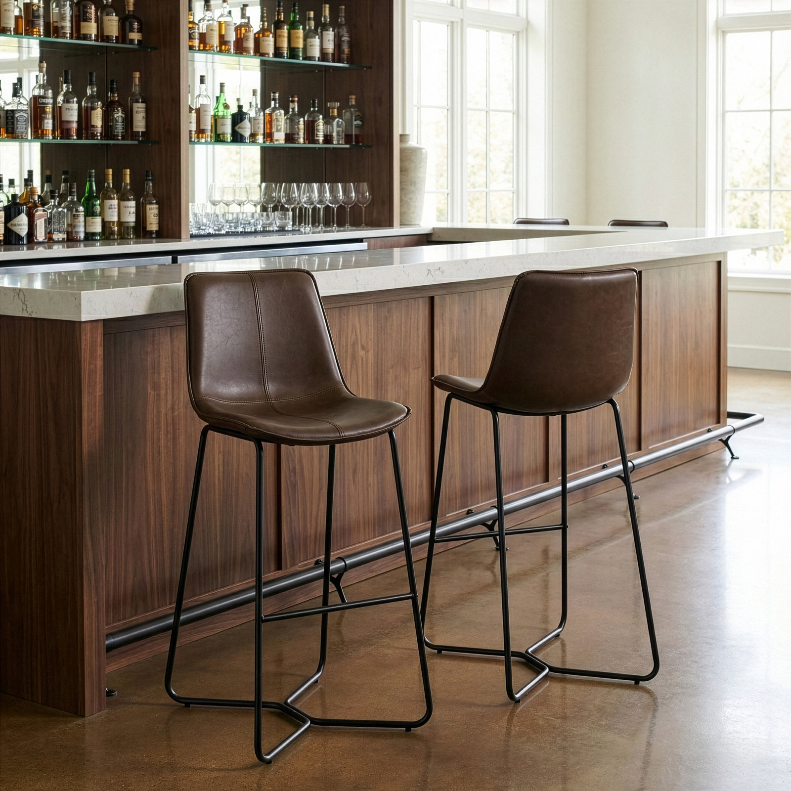 Alivia Bar Stool, Brown, Bar Stool (30" Seat Height)