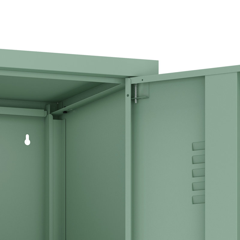 Bargale 15 Single Locker Storage Cabinet with 5 Adjustable Shelves, Green