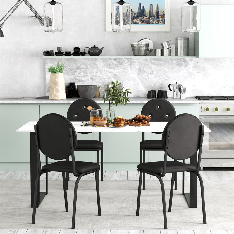 4 tabourets de bar (sans table), Noir
