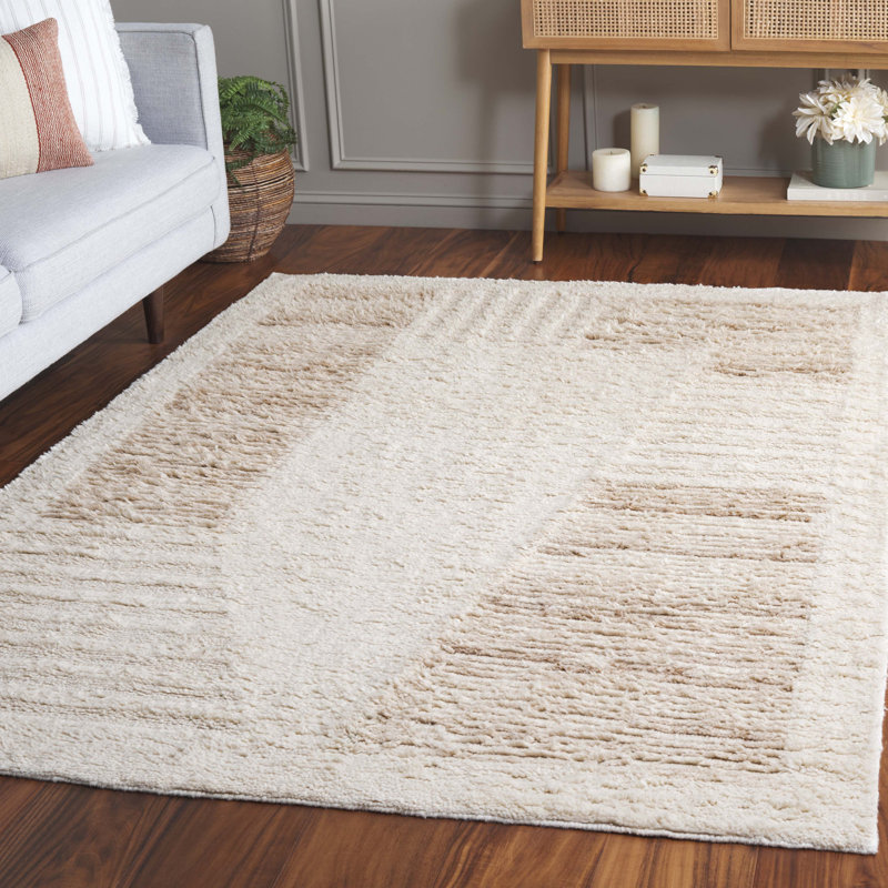 Kasjen Hand Tufted Wool Pile Abstract Rug, Rectangle 5' x 8'