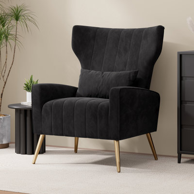 Velvet Wingback Chair