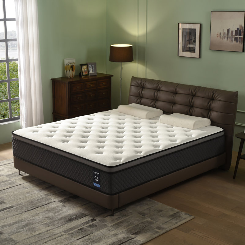 12 Inch Hybrid Mattress, Full Size Mattresses, Black Memory Foam & Pocket Springs Bed Mattress, 12", Full