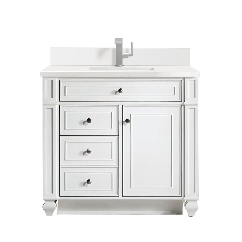 Bristol 36'' W Single Vanity, Single-Hole, Bright White, White Zeus