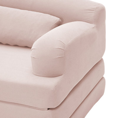 Foldable Corduroy Loveseat Sleeper Sofa Bed - High-Density Foam Convertible Couch
