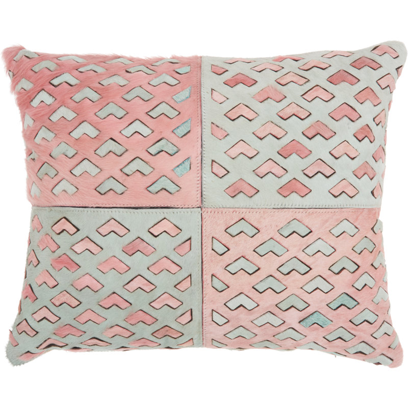 Patchwork Leather/Suede Throw Pillow
