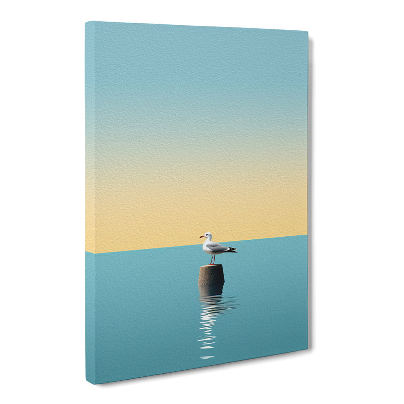 Seagull Minimalism - No Frame Print, 50cm H x 35cm W x 3cm D