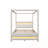 Queen Size Upholstered Canopy Platform Burt with LED Lights